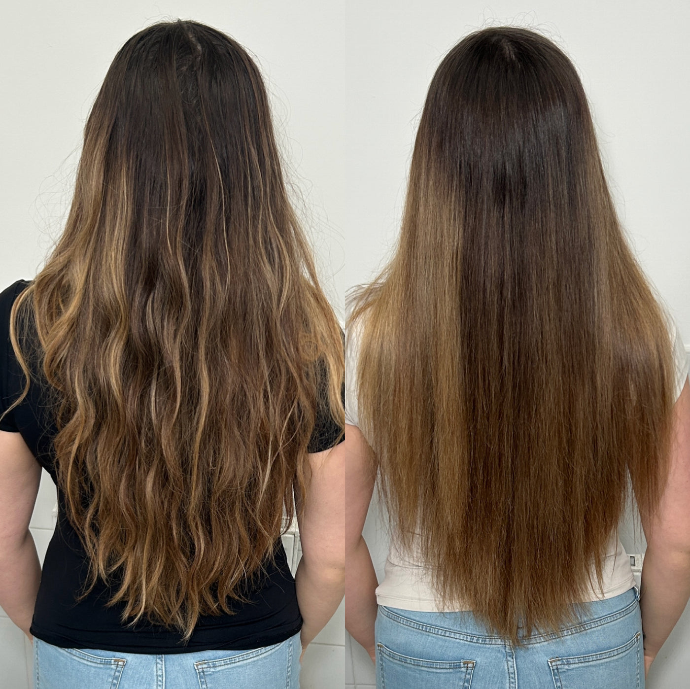 SEA+SOLU before and after hair mask — visibly
healthier hair results
