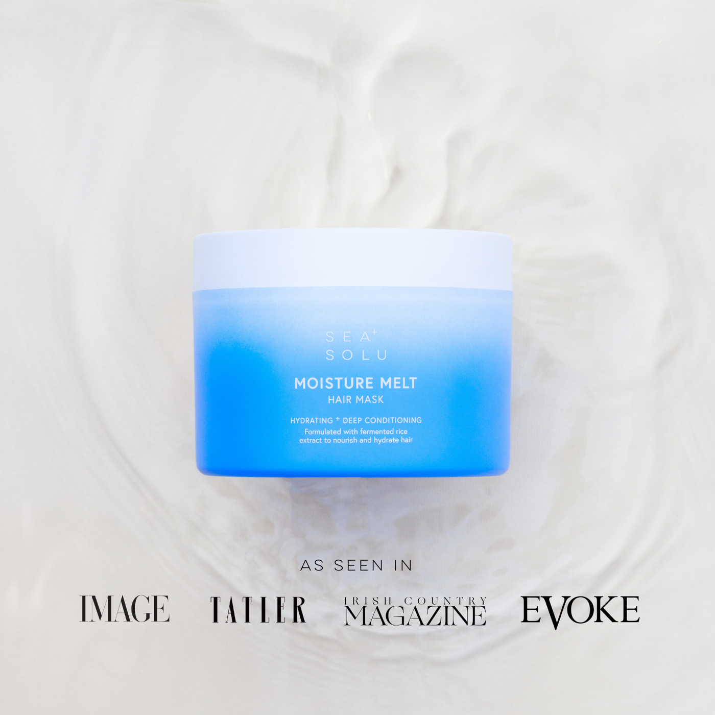 SEA+SOLU Moisture Melt Mask as seen in Irish
press — award-winning haircare