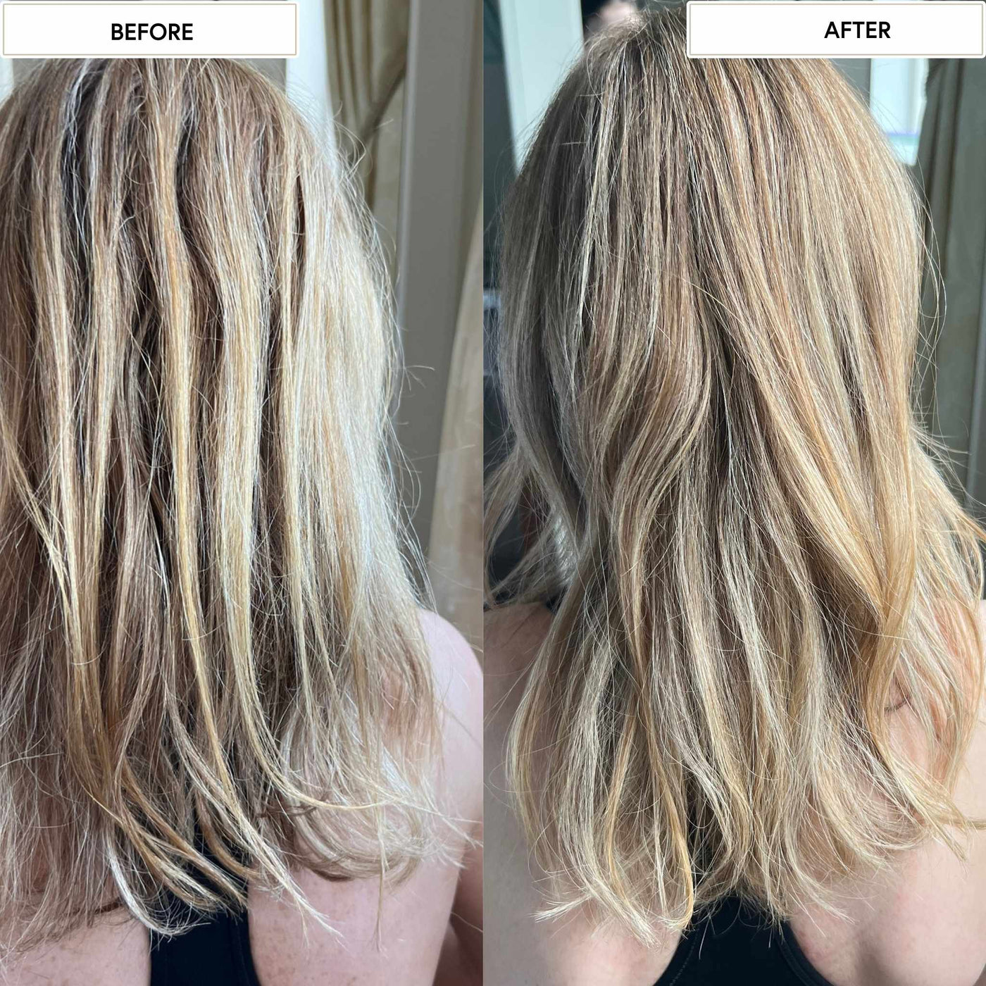SEA+SOLU Moisture Bundle before and after —
deeply hydrated softer hair results
