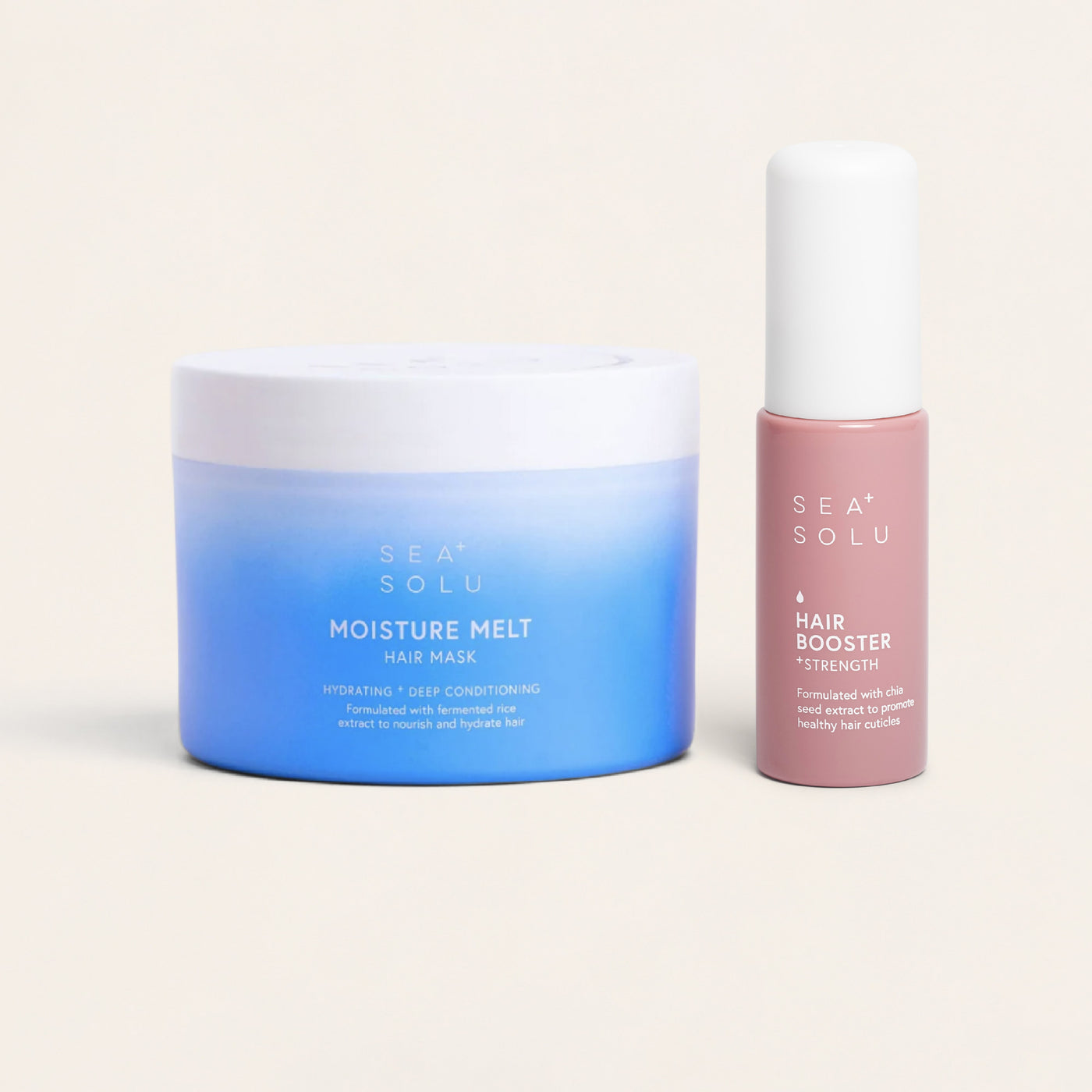SEA+SOLU Strengthen Bundle — Moisture Melt
Hair Mask and Strength Booster set